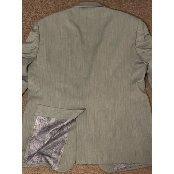 Mens 2 BUTTON , TAN Chaps Jacket Blazer 46R Polyester & Rayon Blend - Picture 10 of 13